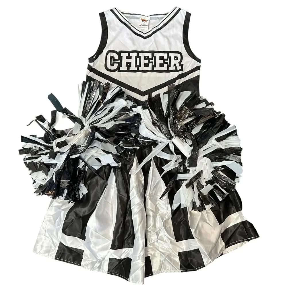 2/$15 Spooktacular Creations Girl Cheerleader Costume Cheer Uniform Size L 10-12